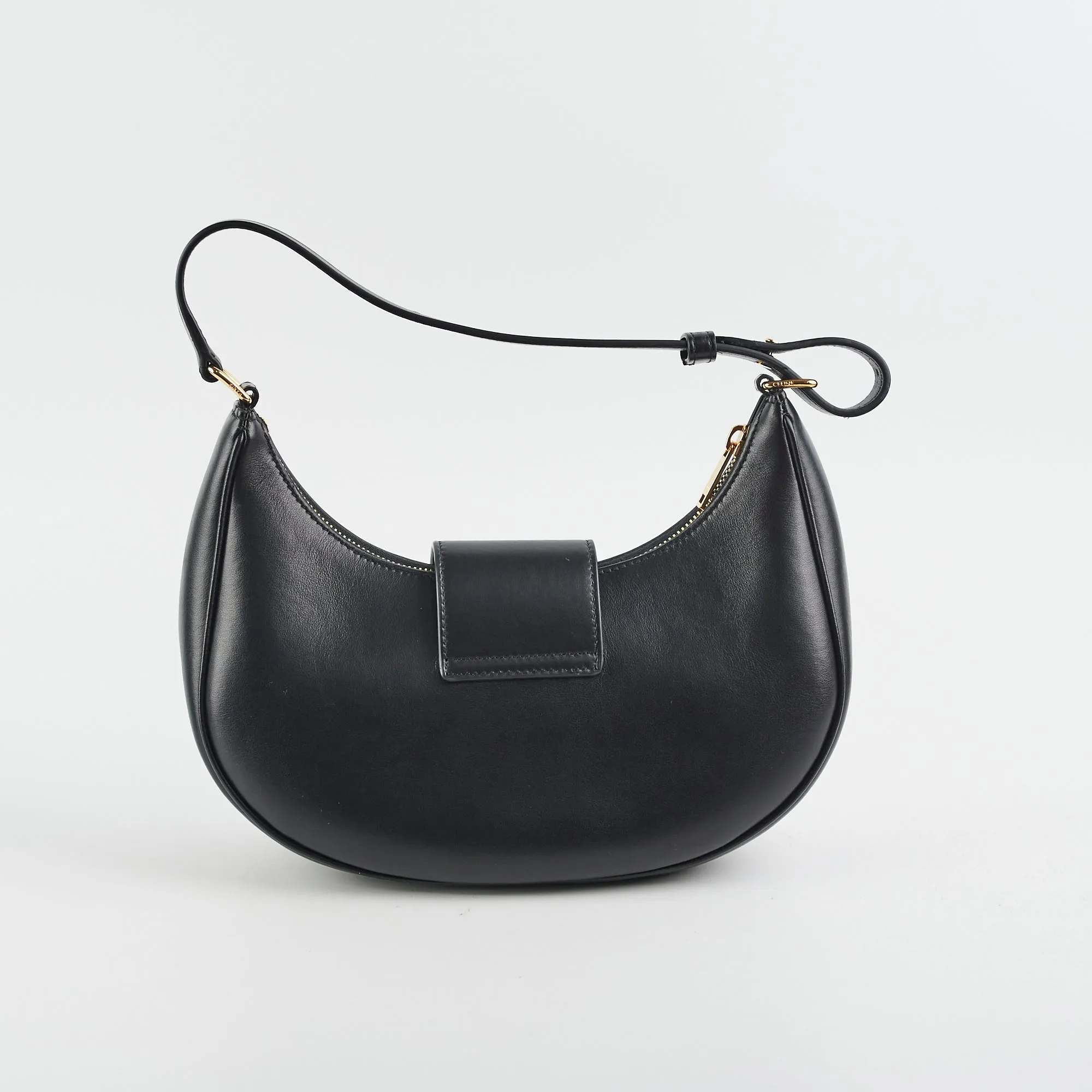 Celine Triomphe Black Calfskin Shoulder Bag