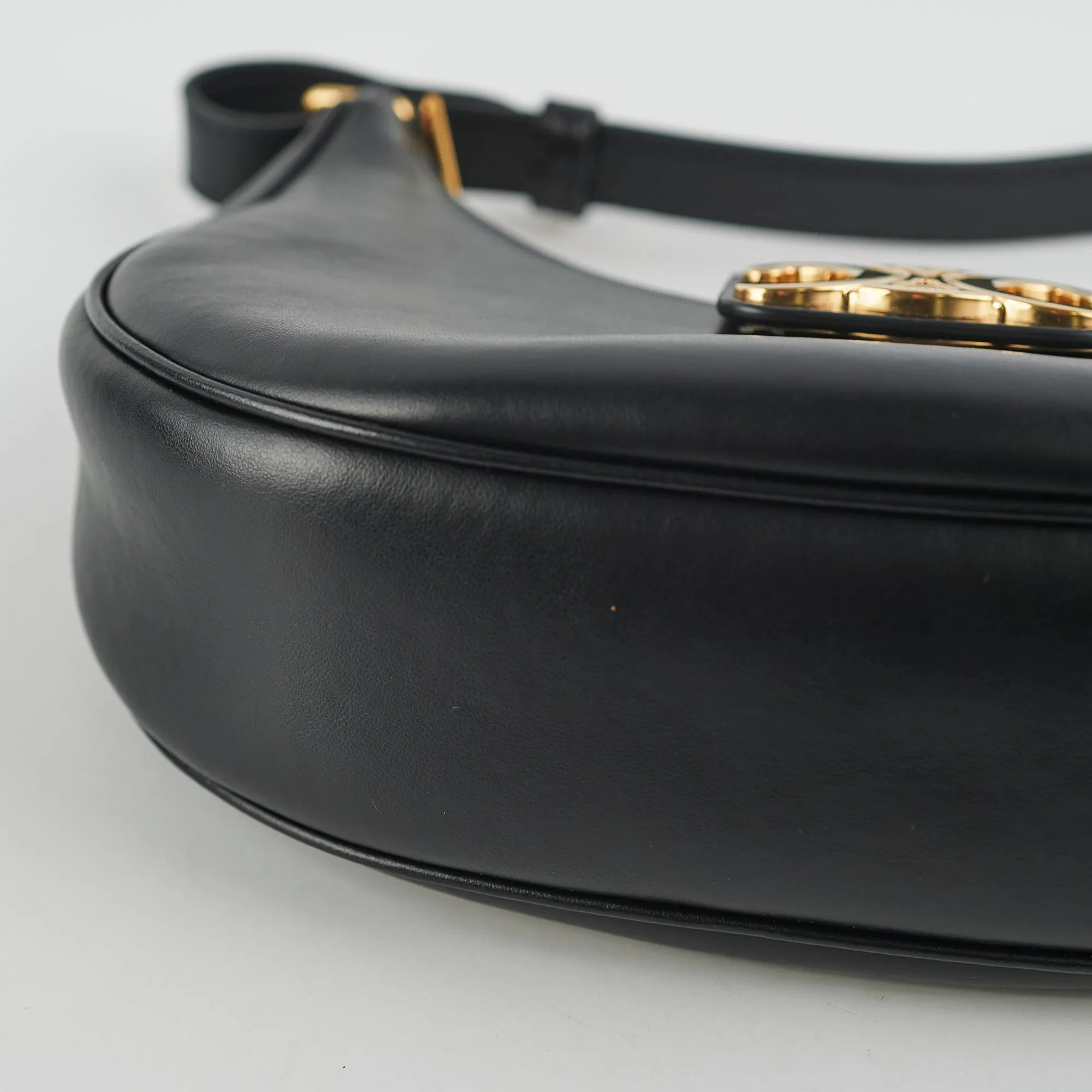 Celine Triomphe Black Calfskin Shoulder Bag