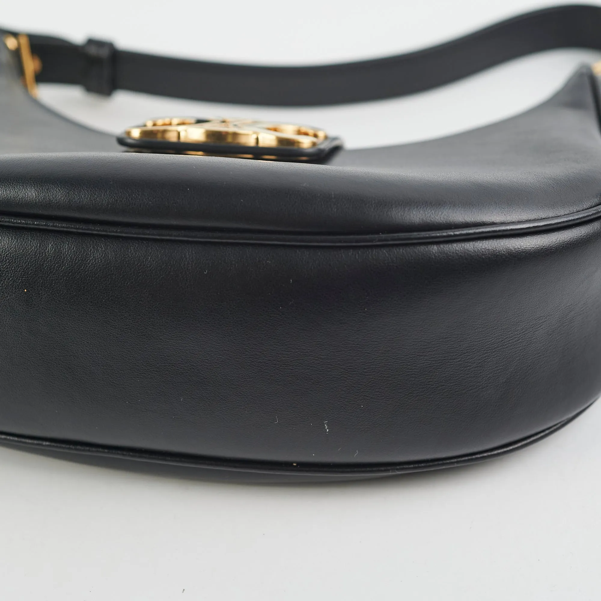 Celine Triomphe Black Calfskin Shoulder Bag