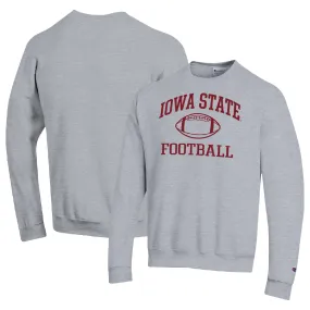 Champion Iowa State Cyclones Heather Gray Football Icon Pullover Sweatshirt