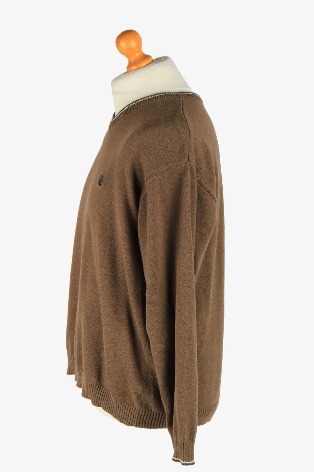 Chaps V Neck Jumper Pullover 90s Brown XL - Pepper Tree London