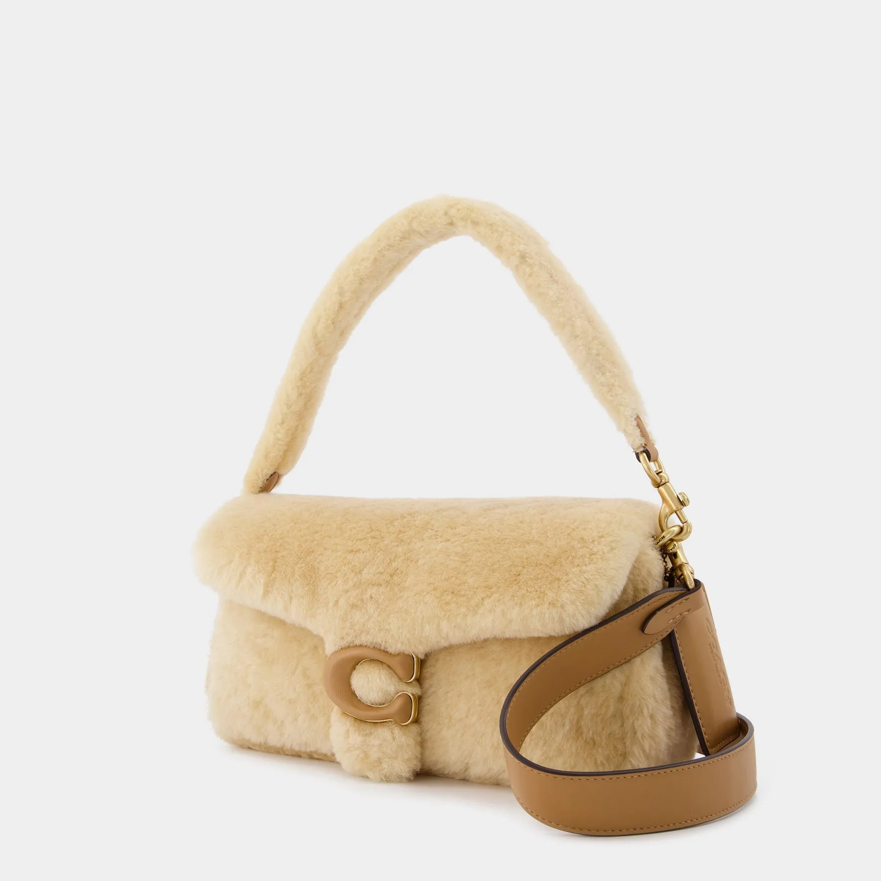 Coach  Shearling Pillow Tabby 26 in Beige