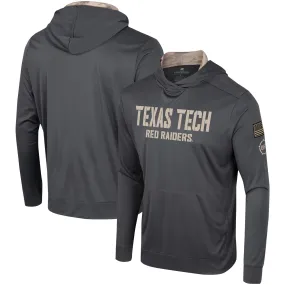 Colosseum Texas Tech Red Raiders Charcoal OHT Military Appreciation Long Sleeve Hoodie T-Shirt