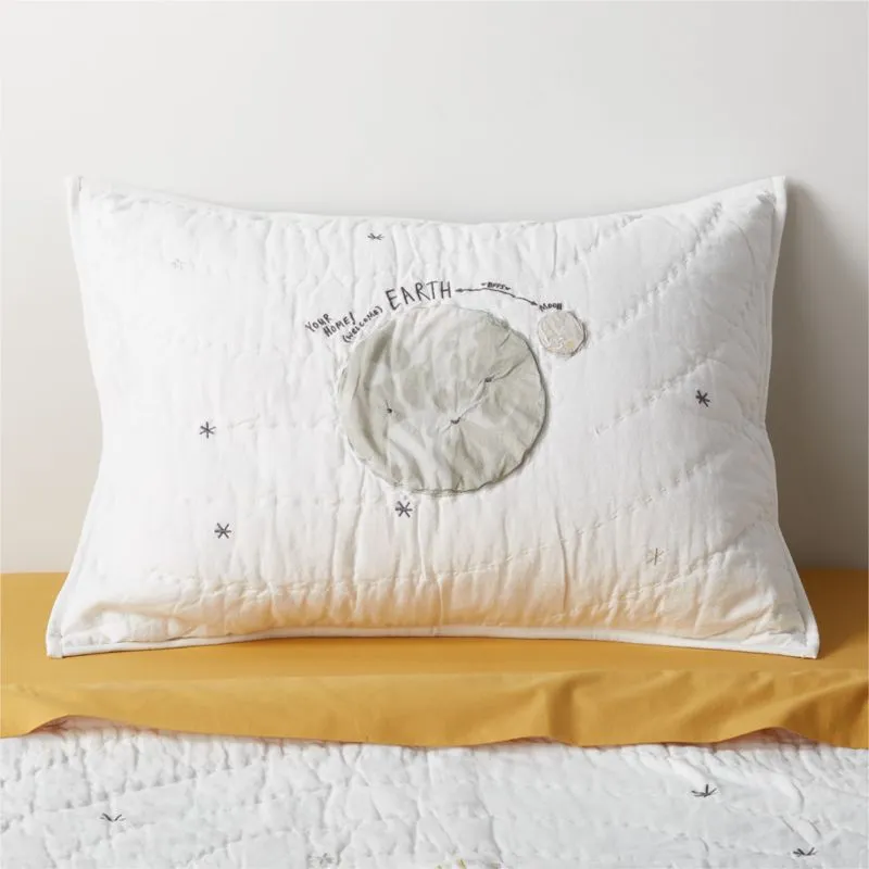 Crate&Barrel Outer Space Organic Cotton Kids Pillow Sham