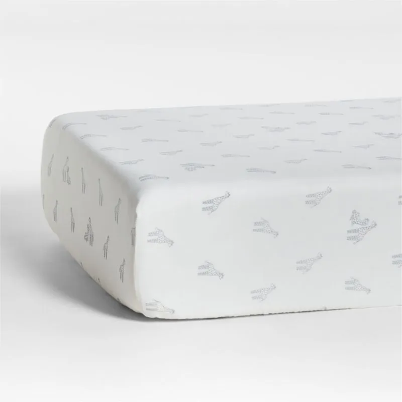 Crate&Barrel Supersoft Giraffe Organic Cotton Baby Crib Fitted Sheet