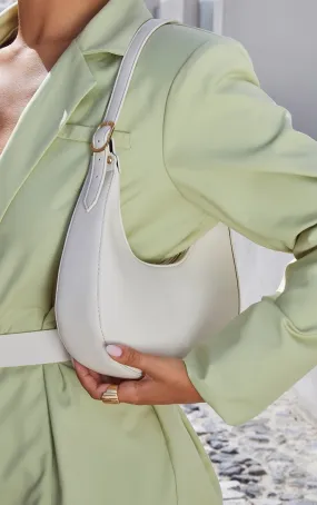 Cream Curved Pu Shoulder Bag | Accessories