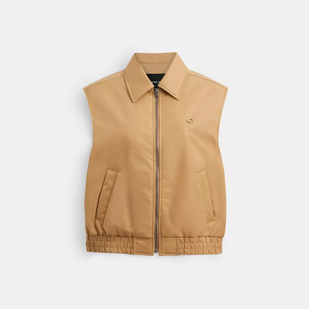 CROPPED VEST IN RECYCLED NYLON