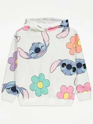 Disney Lilo and Stitch White Retro Flower Hoodie | Kids | George at ASDA