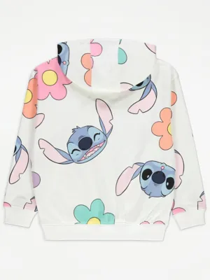 Disney Lilo and Stitch White Retro Flower Hoodie | Kids | George at ASDA