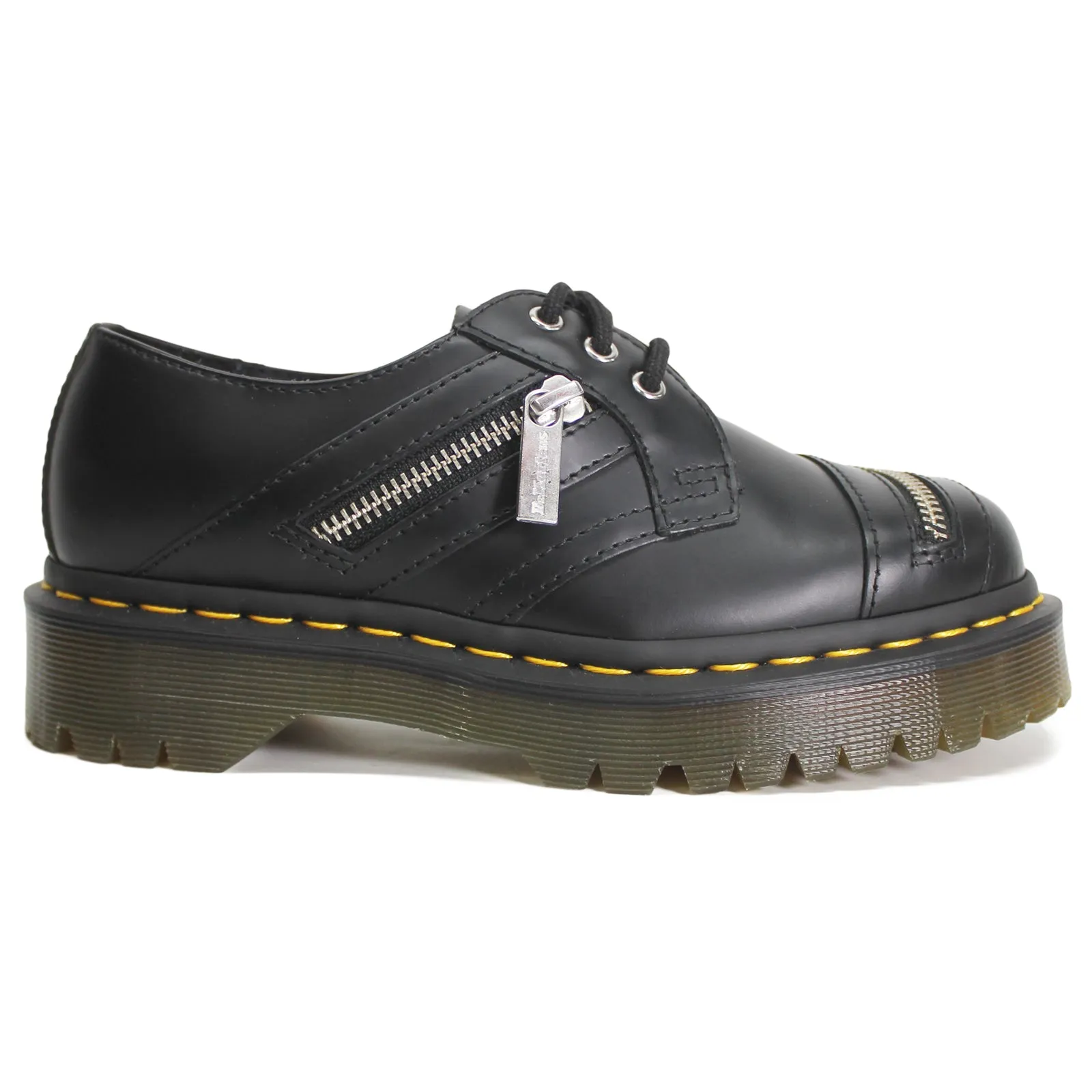 Dr. Martens 1461 Bex Zip 26255001 Leather Unisex Shoes - Black - UK 3 - US 5 Women / 4 Men - EU 36