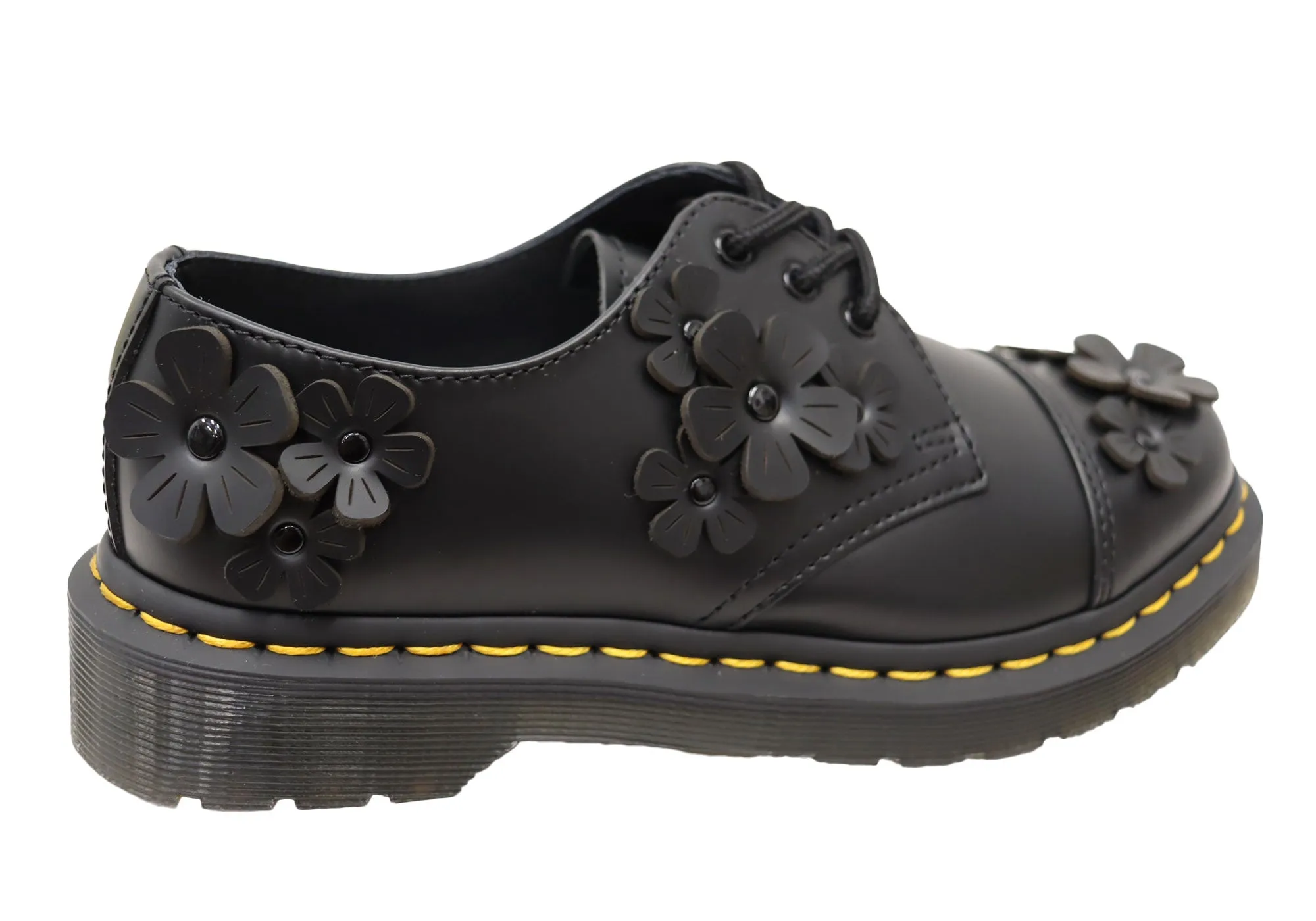 Dr Martens 1461 Flower 3 Eye Comfortable Leather Lace Up Shoes