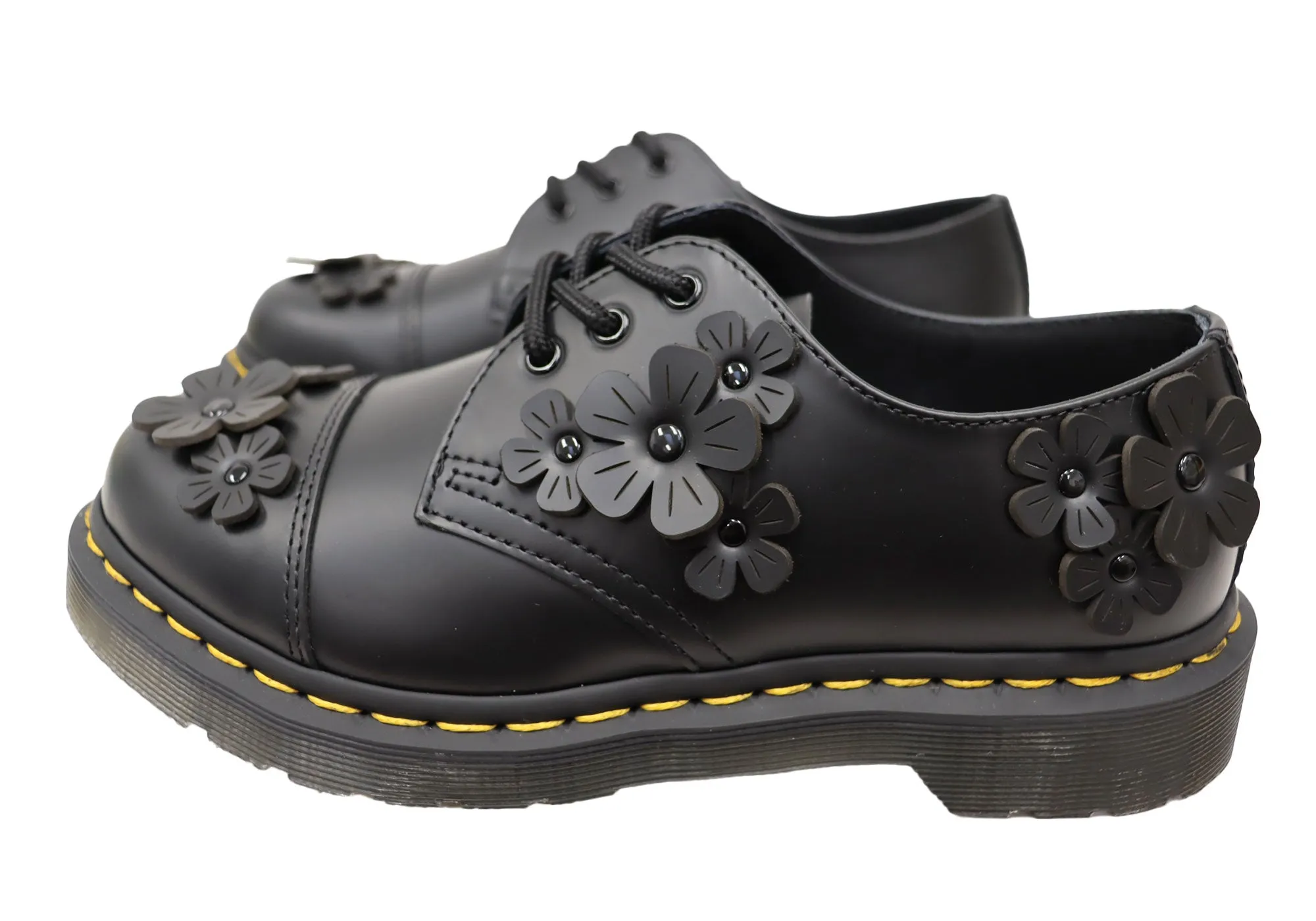 Dr Martens 1461 Flower 3 Eye Comfortable Leather Lace Up Shoes