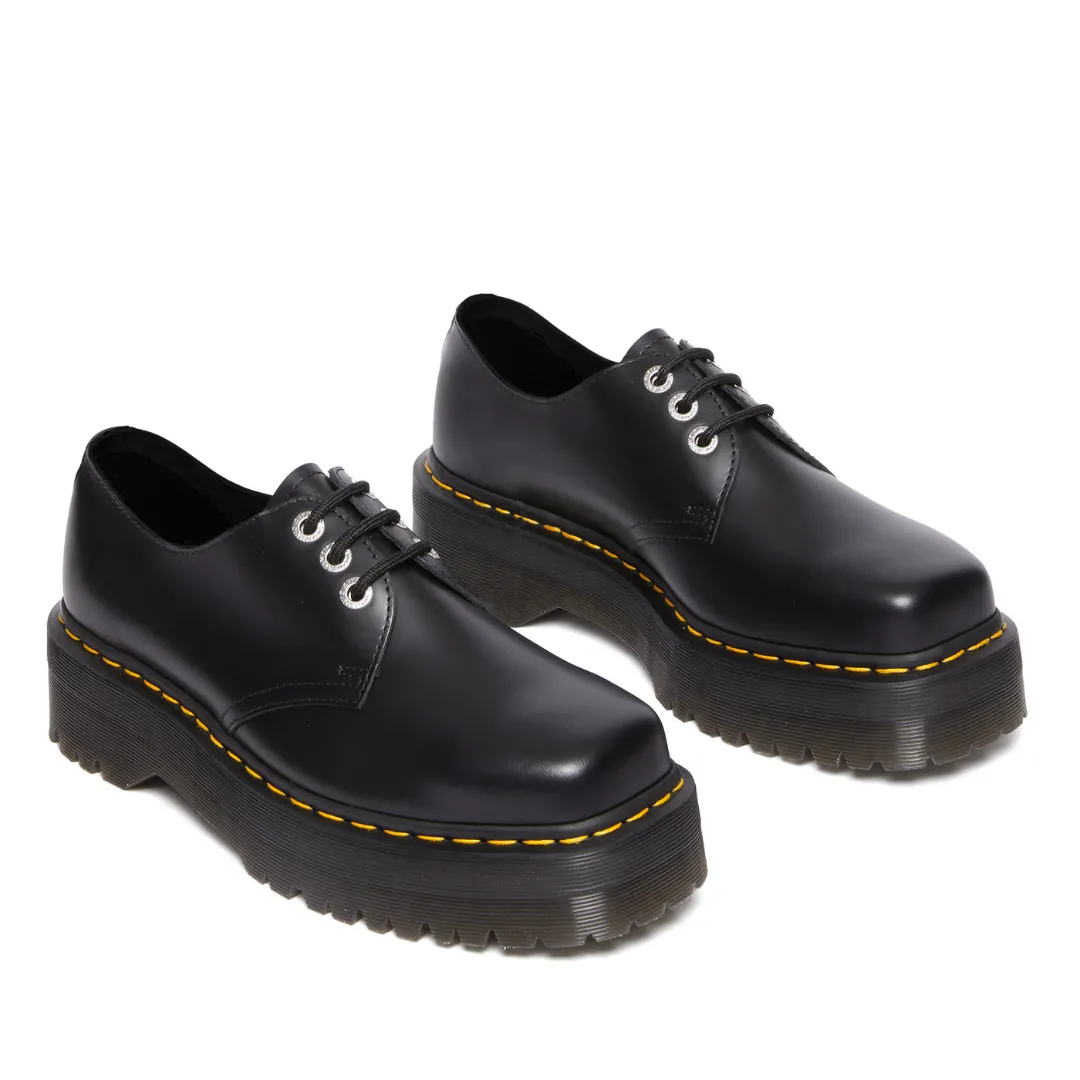 Dr. Martens 1461 Quad Squared - Black Polished Smooth Leather