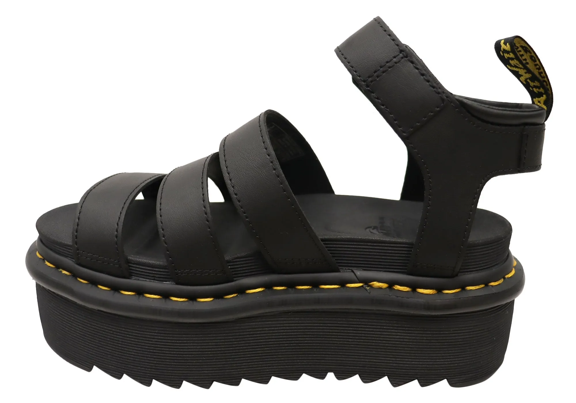 Dr Martens Womens Blaire Quad Hydro Leather Platform Sandals