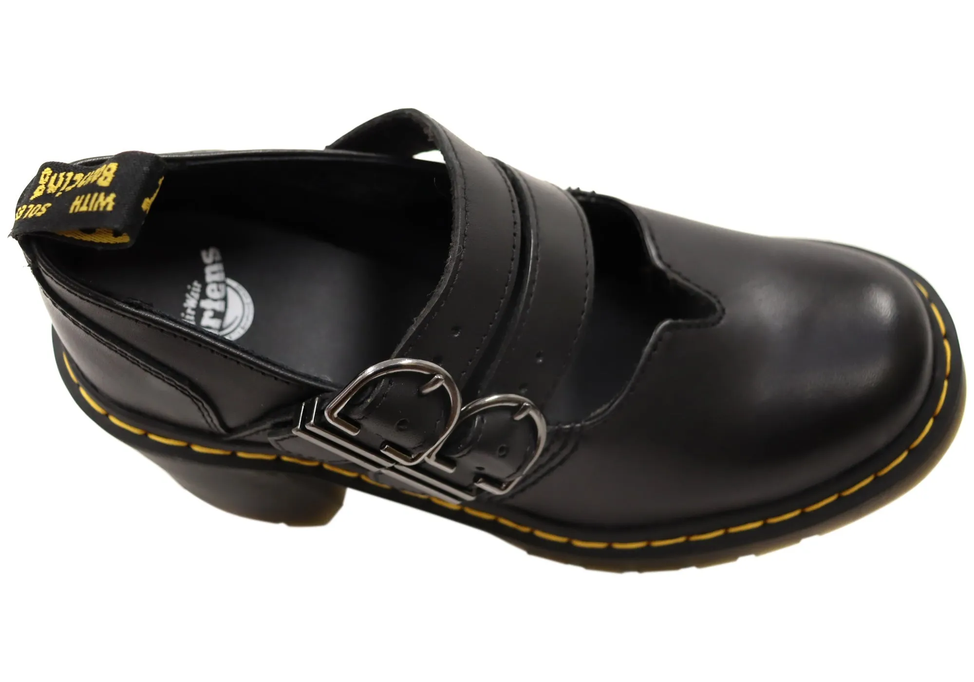 Dr Martens Womens Eviee Mary Jane Comfortable Leather Shoes Heels