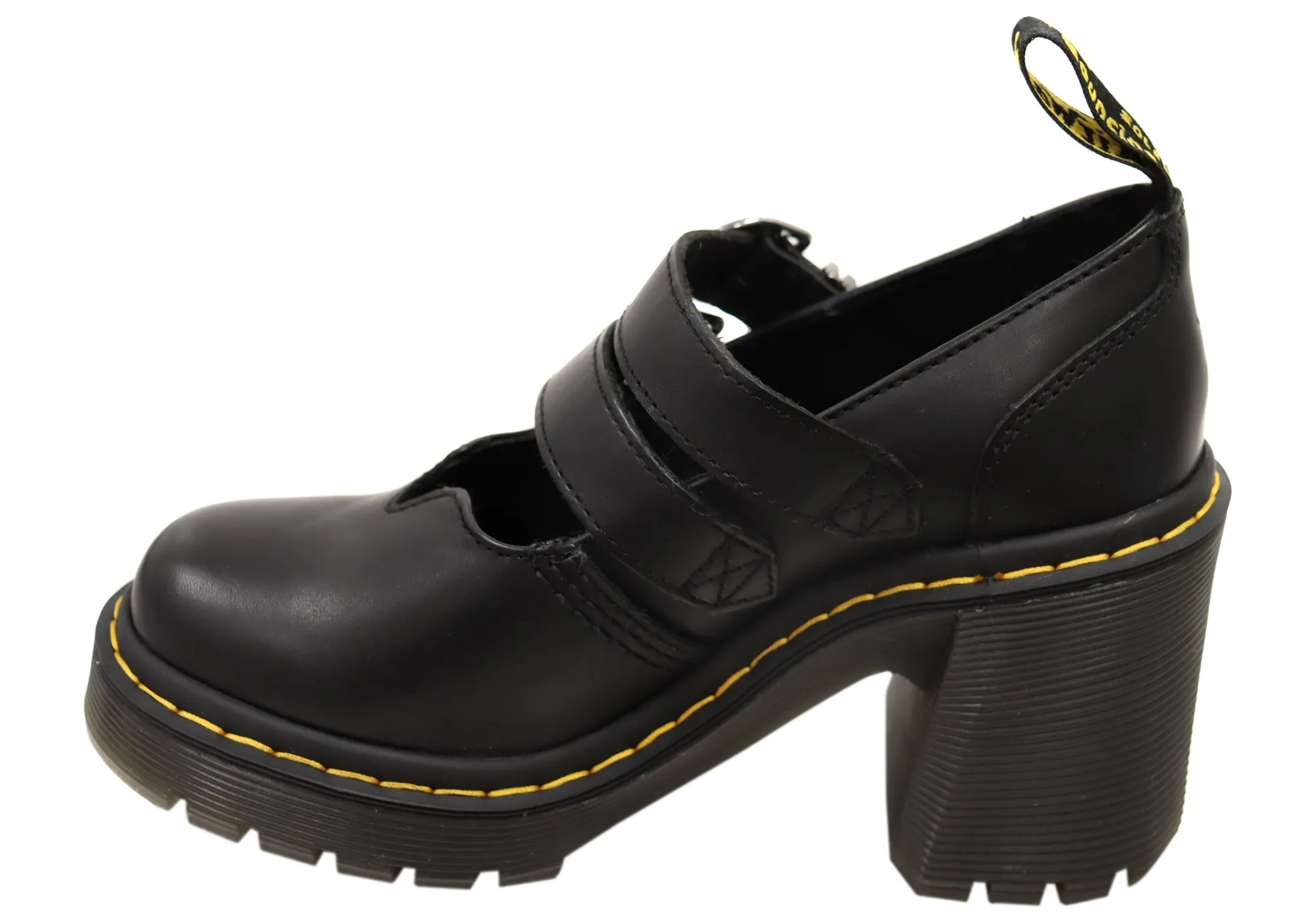 Dr Martens Womens Eviee Mary Jane Comfortable Leather Shoes Heels