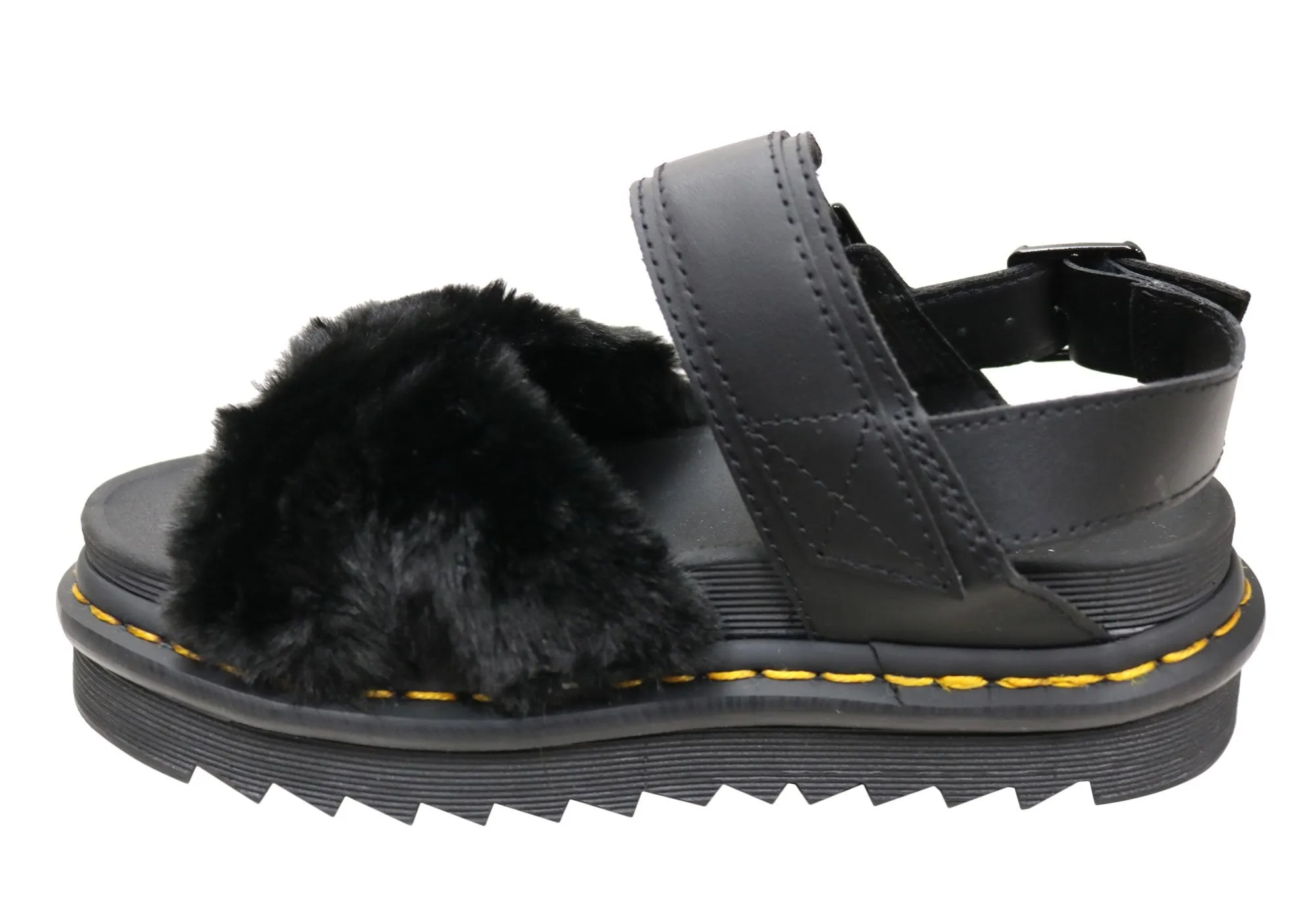 Dr Martens Womens Fashion Platform Voss II Fluffy Sandals