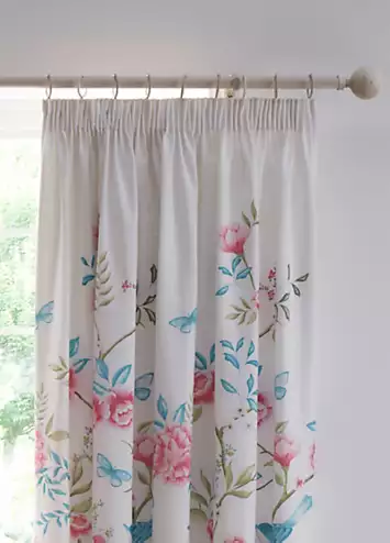 Dreams & Drapes Amelle Pair of Pencil Pleat Curtains with Tie-Backs - Blue | Kaleidoscope