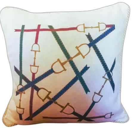 Equestrian / Colorful Bits Pillow - FINAL SALE