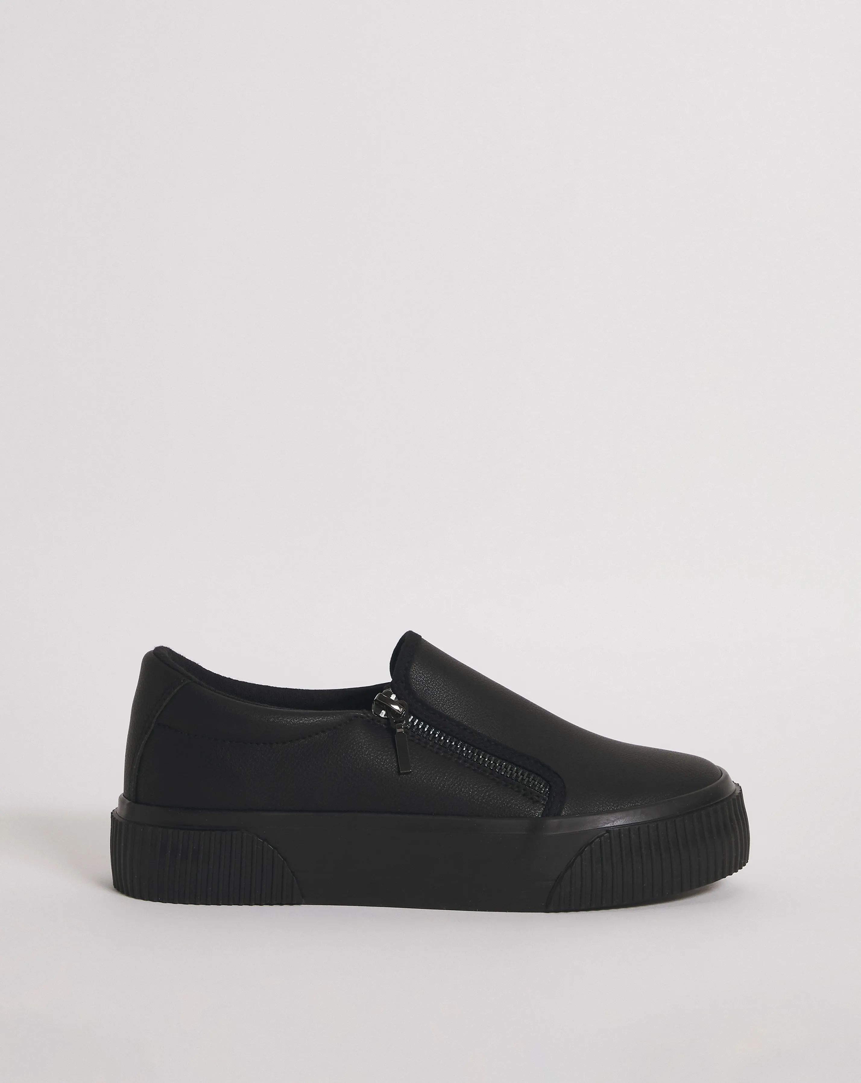 Esme Side Zip Trainers Wide E Fit | Simply Be