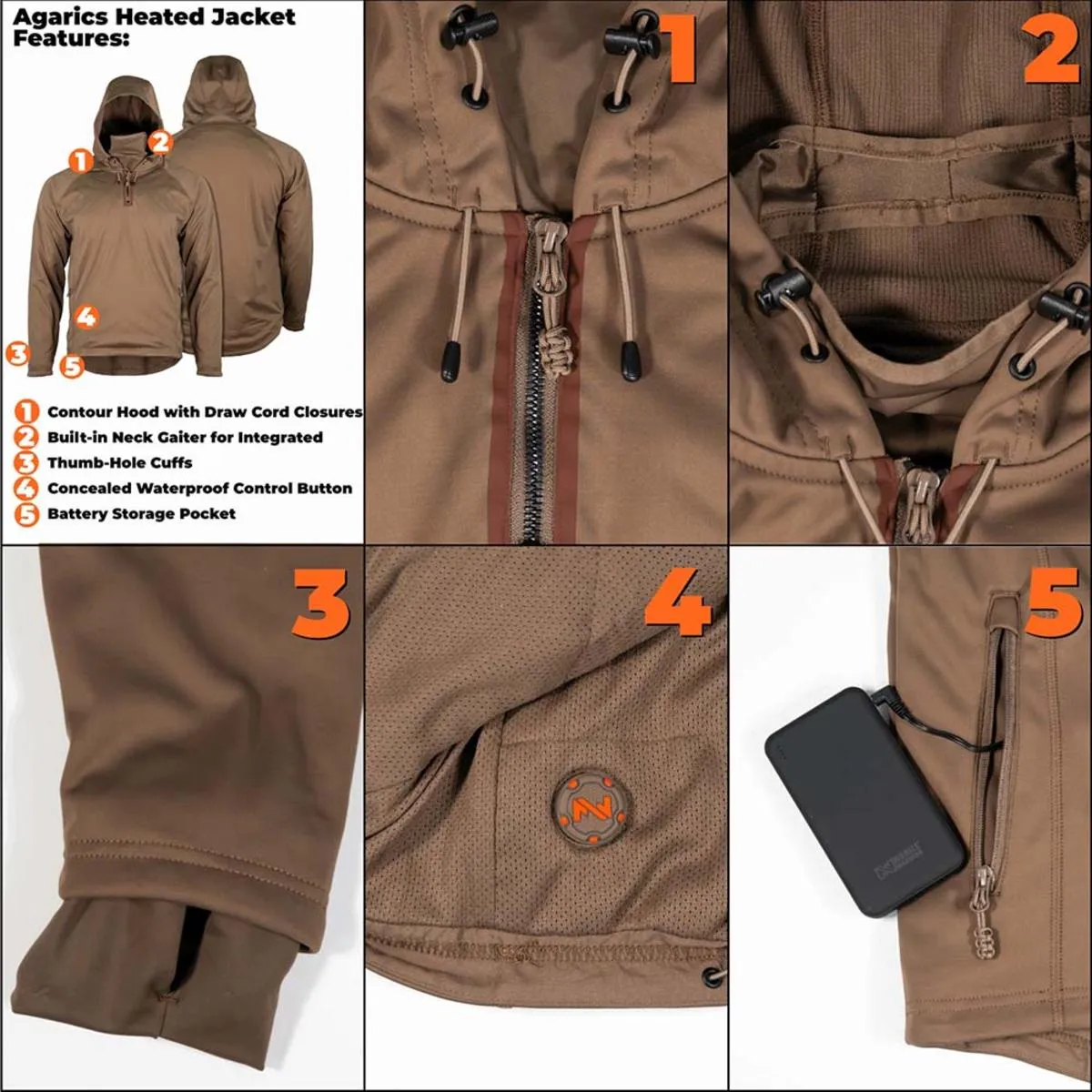 Fieldsheer Mobile Warming 7.4V Men's Agarics Performance Pullover Heated Jacket