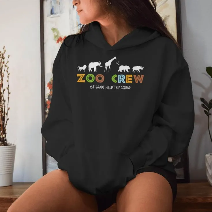 First Grade Field Trip Squad Zoo Crew Wild Animal Safari Women Hoodie