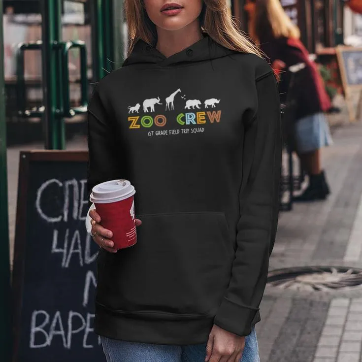 First Grade Field Trip Squad Zoo Crew Wild Animal Safari Women Hoodie