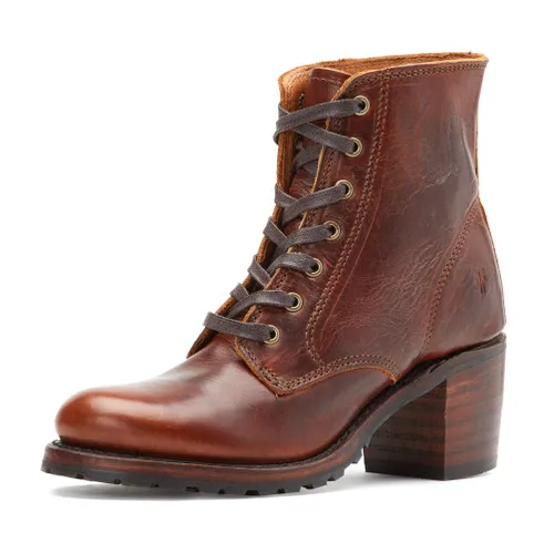 FRYE Women's Sabrina 6G Lace Up Boot Cognac 9