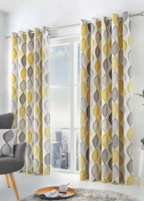 Fusion Lennox Grey Eyelet Curtains