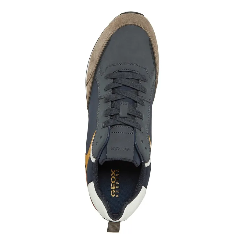 GEOX Mens Partenio Trainers Navy/Dove Grey