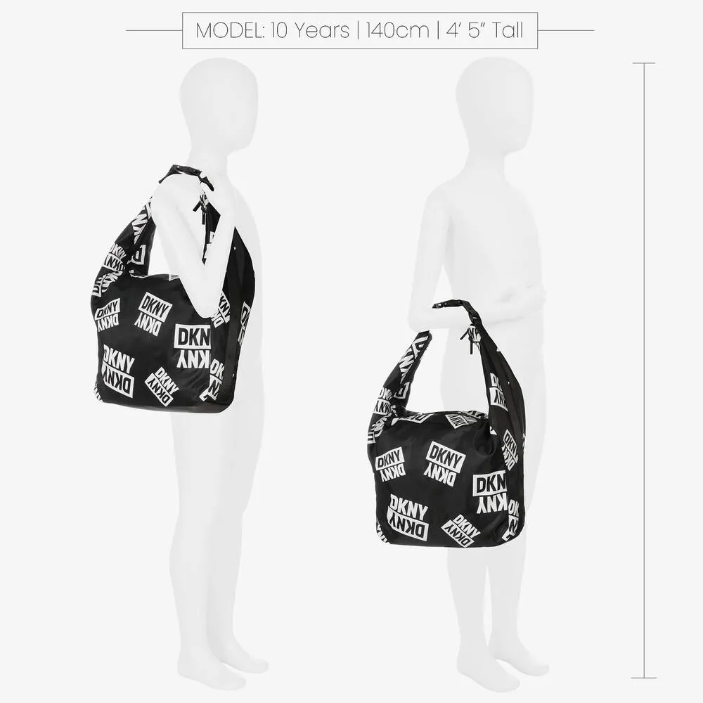 Girls Black Logo Shoulder Bag (48cm)