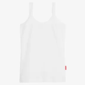 Girls White Cotton Jersey Vest