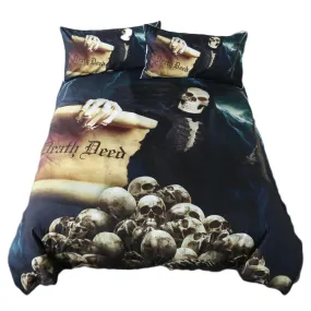 Gothic Bedding with Skelet and many Skulls print / Duvet Cover King Size /  Fashion Home Textiles