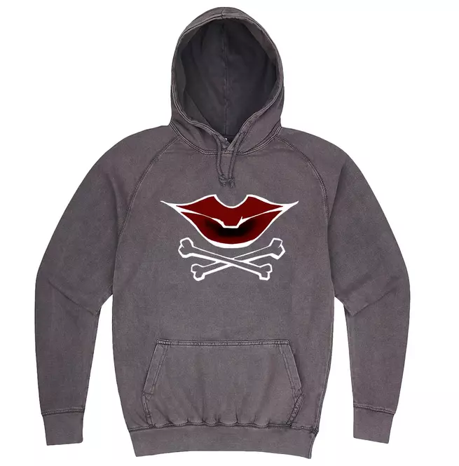 Gothic Men's Dark Lips Raglan Hoodie