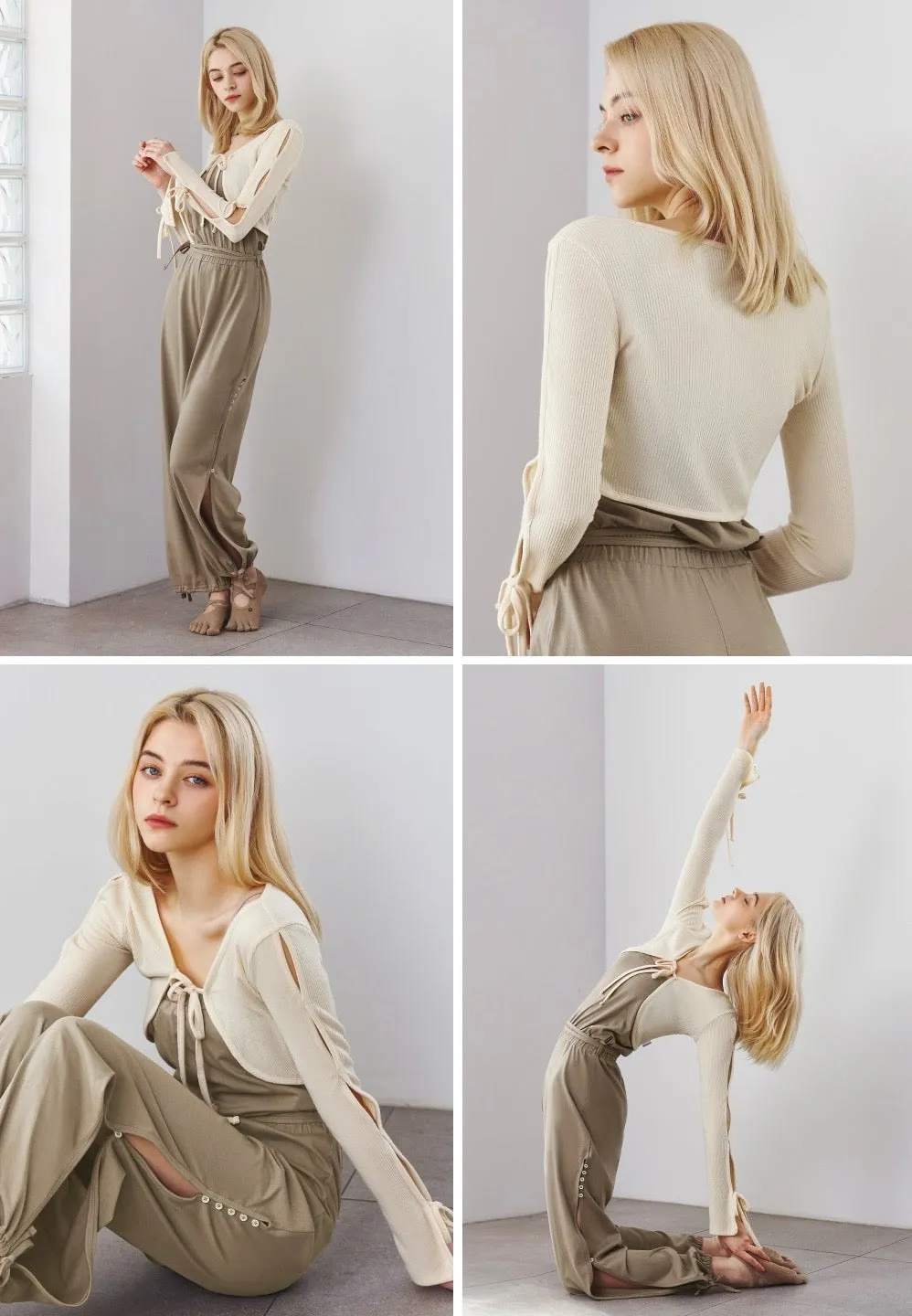 Grande Line Color Combination Slit Point Cardigan