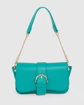 Green Macy Buckle Shoulder Bag