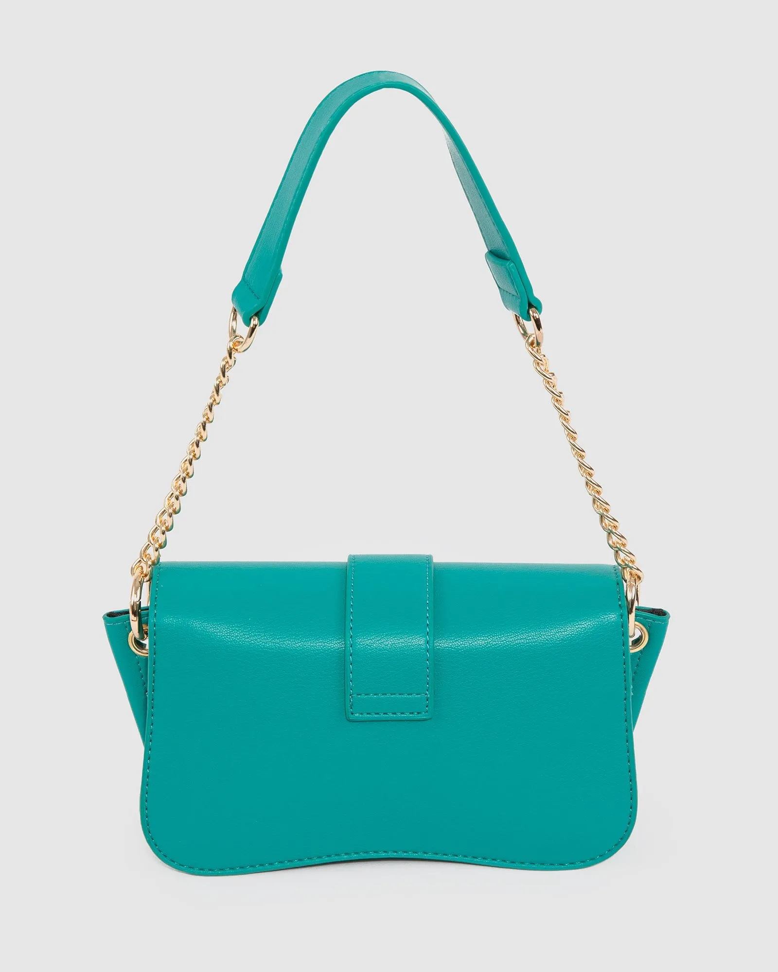 Green Macy Buckle Shoulder Bag