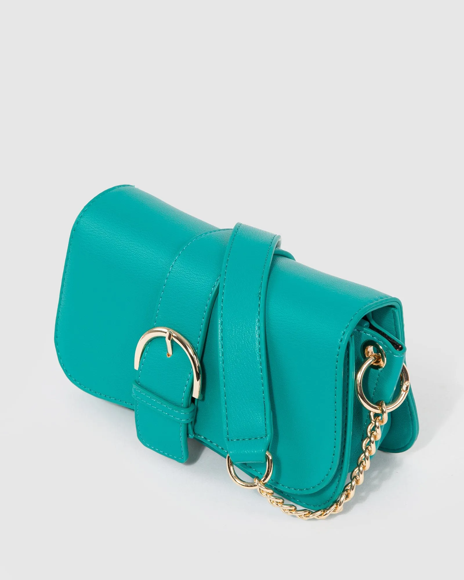 Green Macy Buckle Shoulder Bag