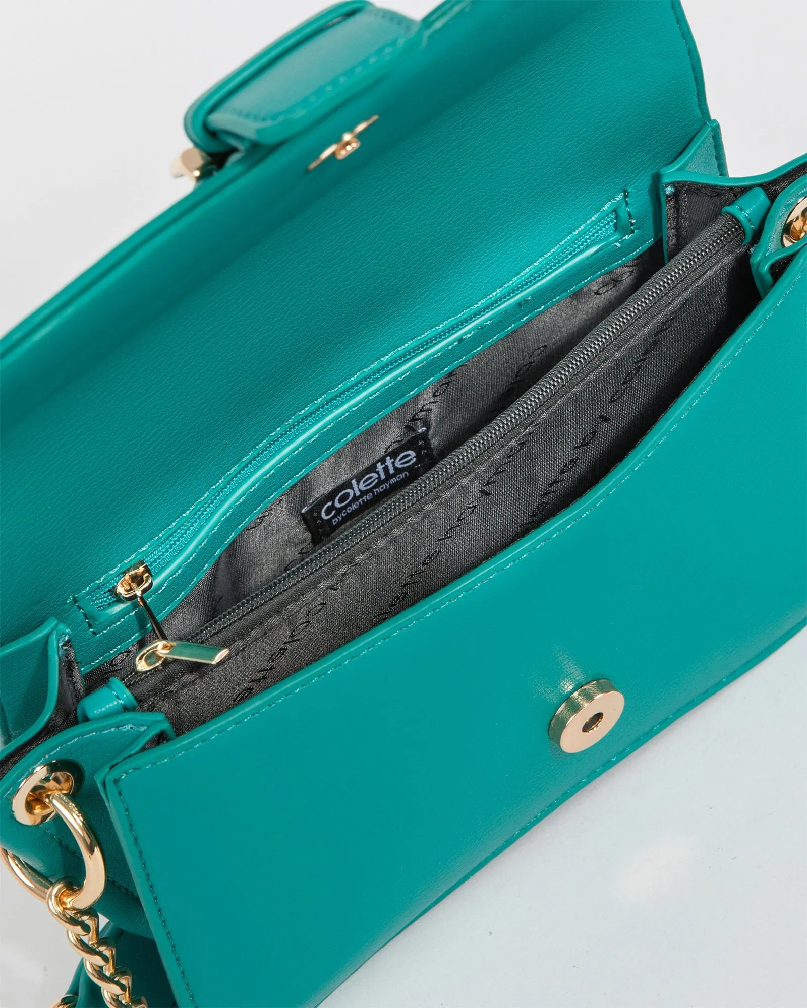 Green Macy Buckle Shoulder Bag