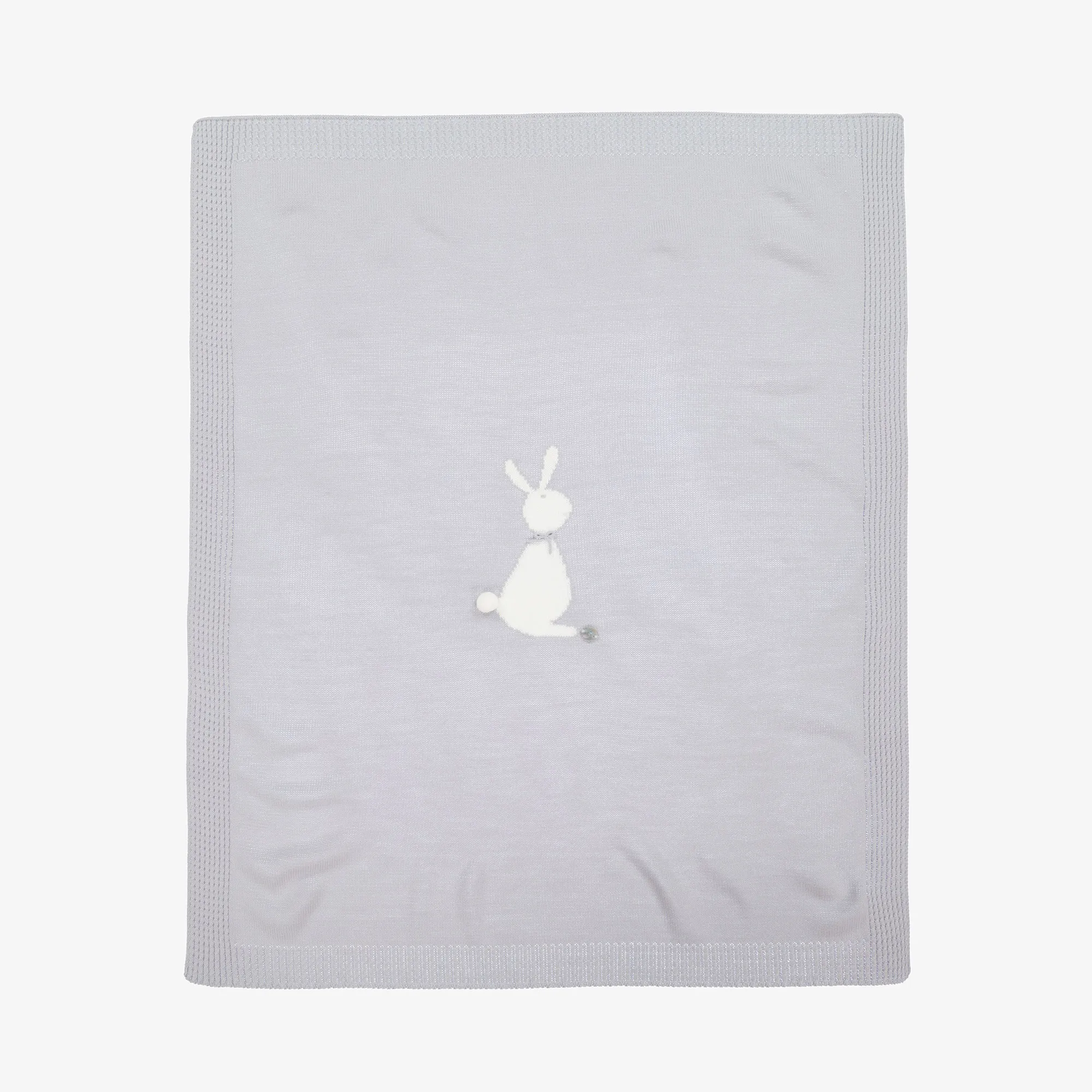 Grey Knitted Bunny Blanket (84cm)