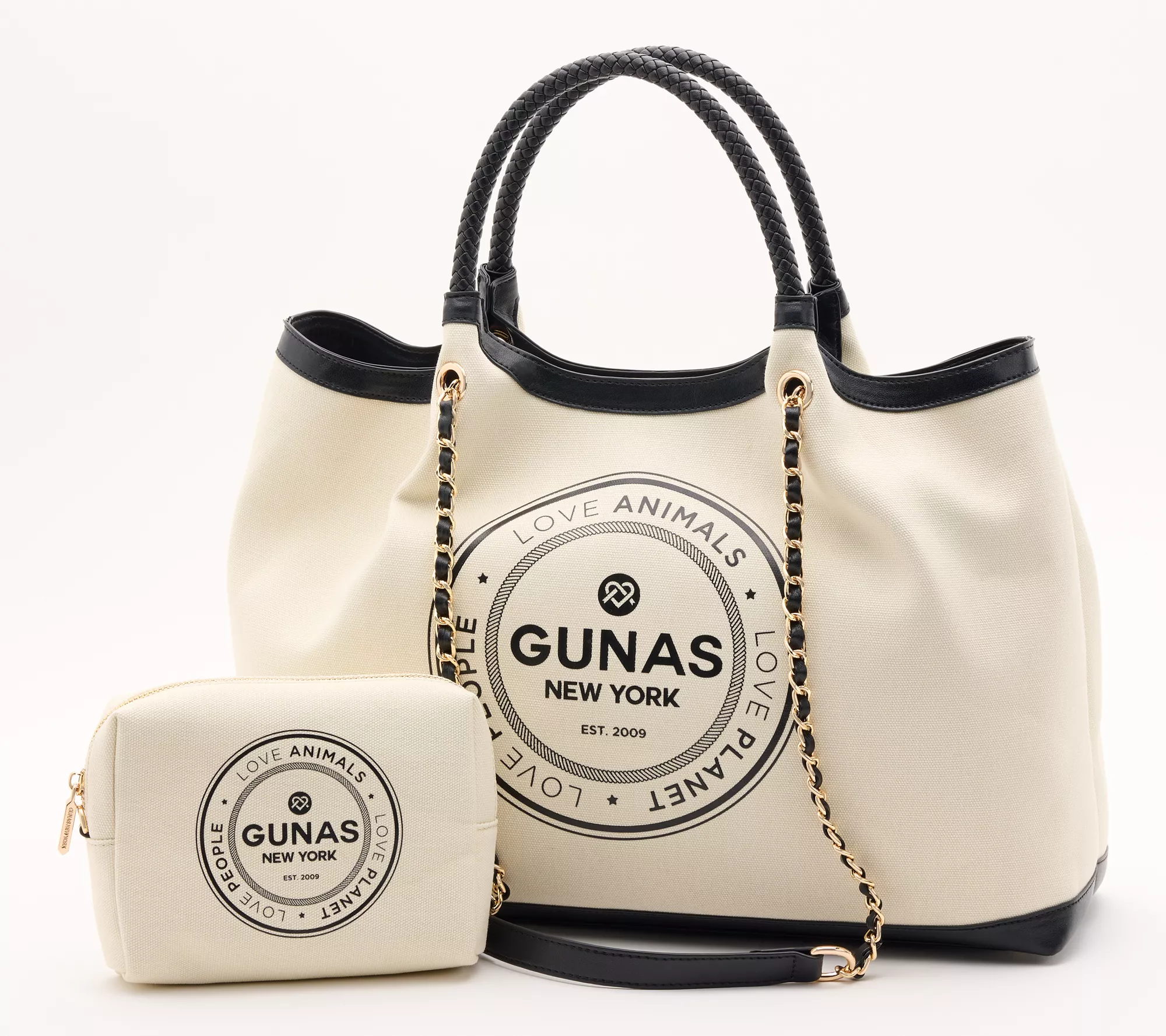 Gunas New York Canvas Double Handle Tote with Pouch - Ruth