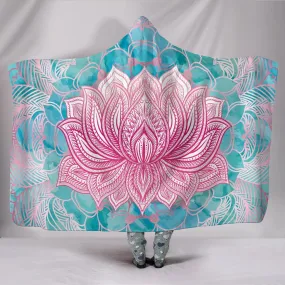 HandCrafted Magical Pink Lotus Hooded Blanket