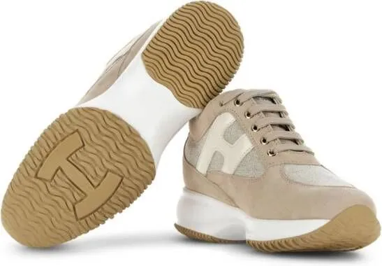 Hogan Interactive logo-embossed sneakers Neutrals