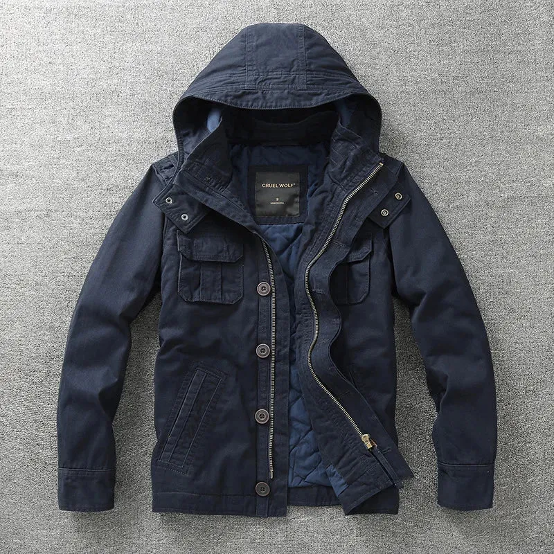 Hooded AR25 Denim Army Jacket