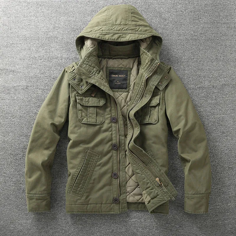 Hooded AR25 Denim Army Jacket