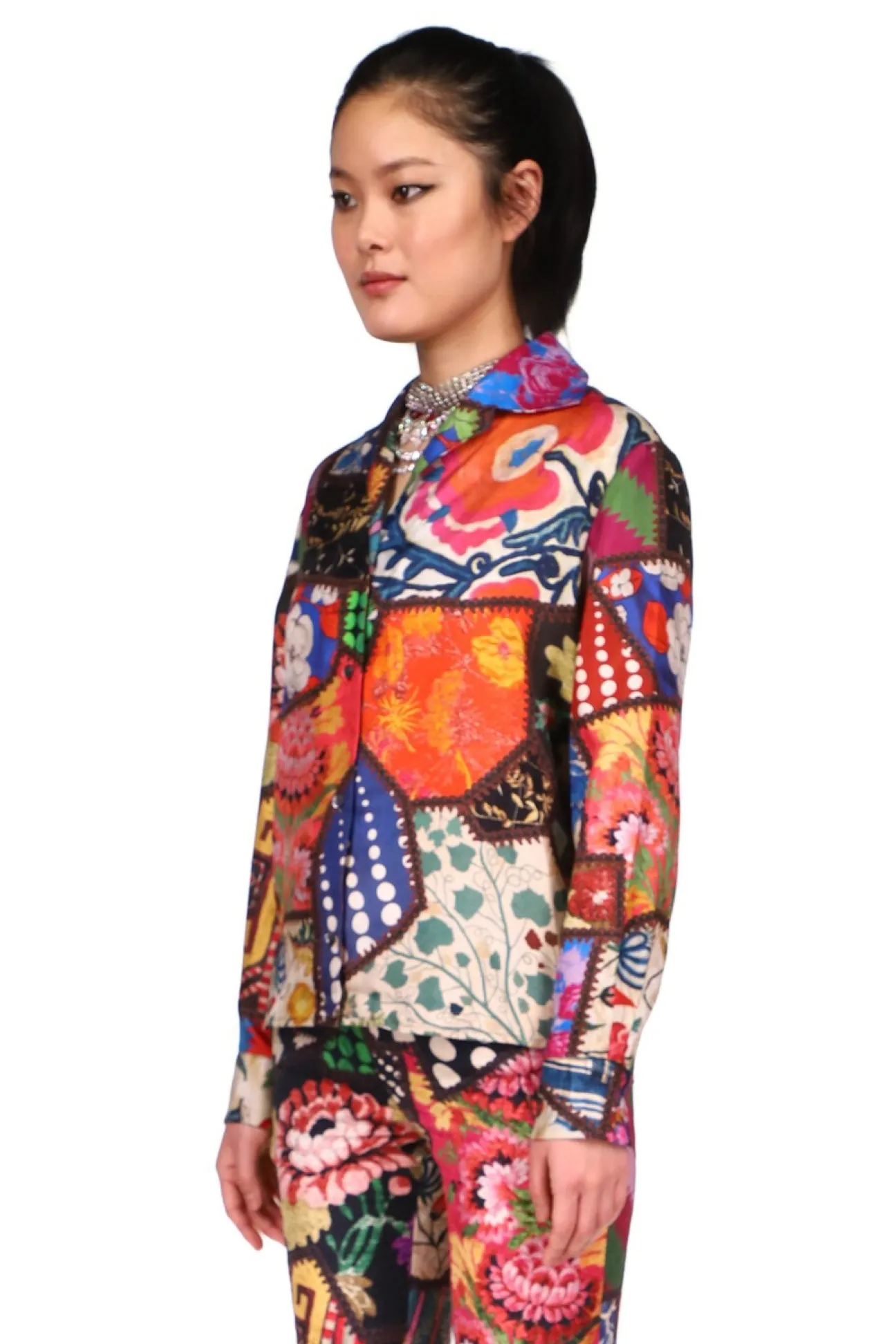 'HOTCH POTCH CRAZY QUILT' LOUNGE BLOUSE