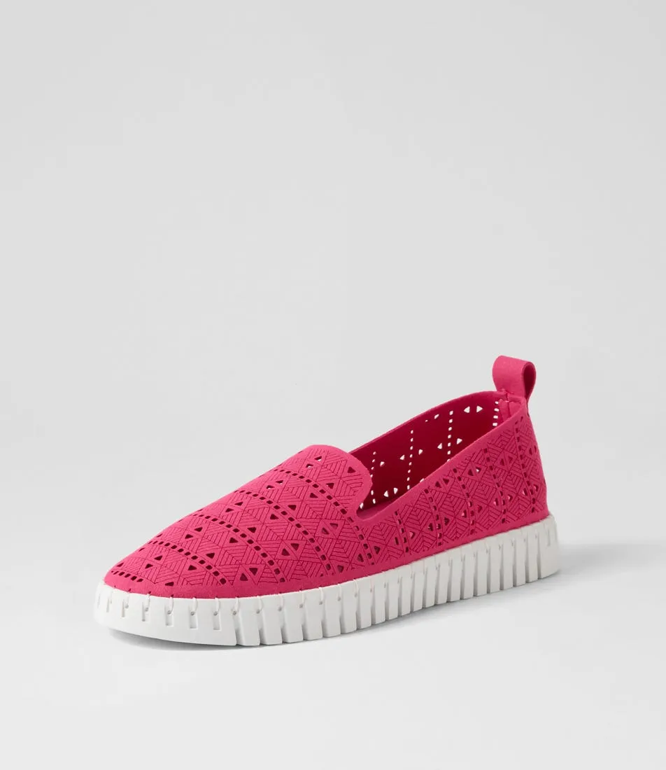 I LOVE BILLY Uppie Fuchsia Microsuede Sneakers