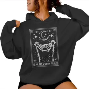 In My Feral Era Raccoon With Moon Trash Panda Women Hoodie