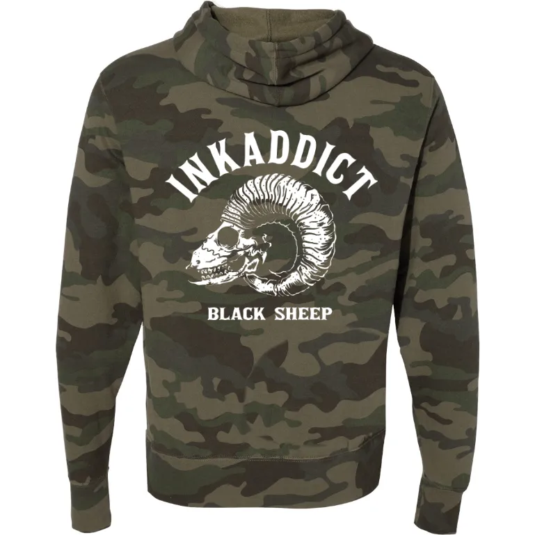 InkAddict Throwback Black Sheep Unisex Camo Pullover