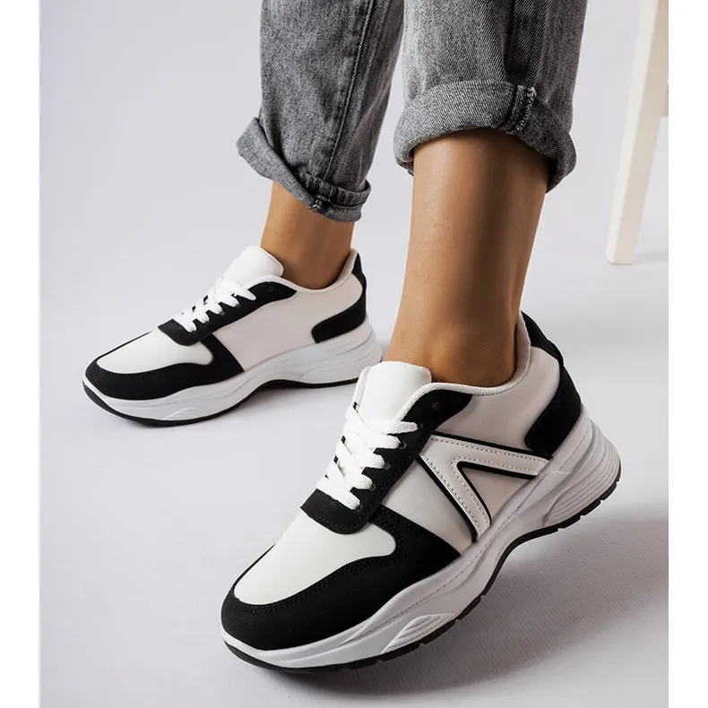 Inna White and black sports sneakers from Tornano